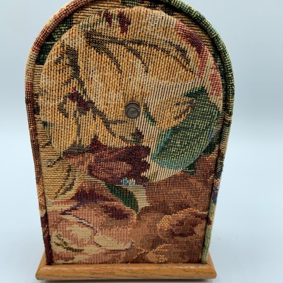 Antique Floral Fabric Shelf/Desk Clock - NWOT - Picture 2 of 4
